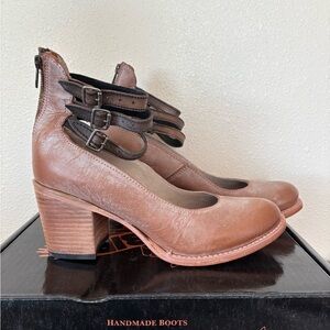 RANDI Handmade Brown leather Heels